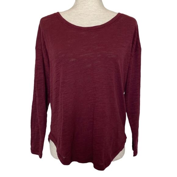 CHASER Maroon Casual Long Sleeve T Shirt Size Small Relaxed Fit - Picture 1 of 5